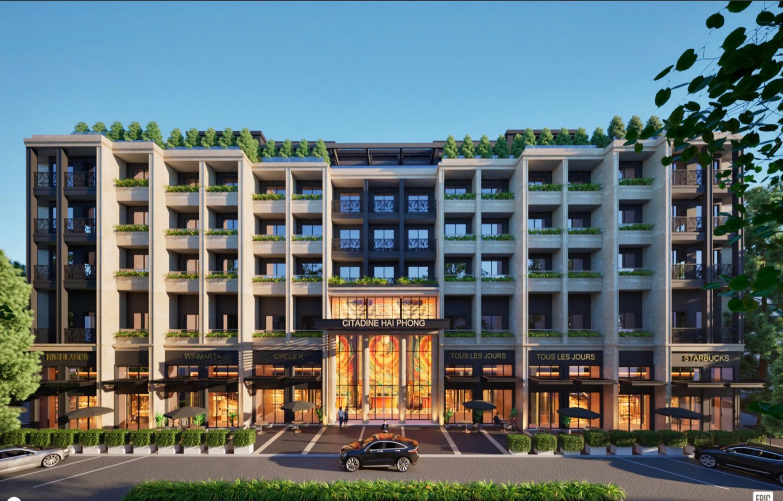 Phối cảnh khách sạn Citadines Riverside Hải Phòng trong dự án Hoàng Huy Green River
