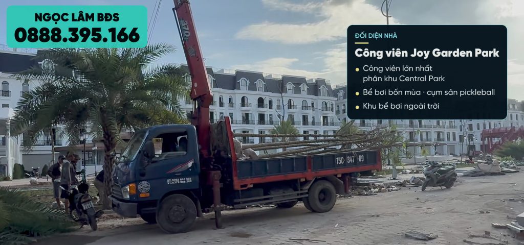 Công viên Joy Garden Park đối diện căn liền kề LK10-09 phân khu Central Park Hoàng Huy Green River