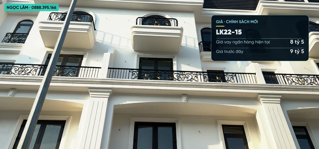 Căn liền kề LK22-15 Hoàng Huy Green River giảm giá từ 9 tỷ 5 xuống 8 tỷ 5 theo chính sách tháng 10 năm 2026