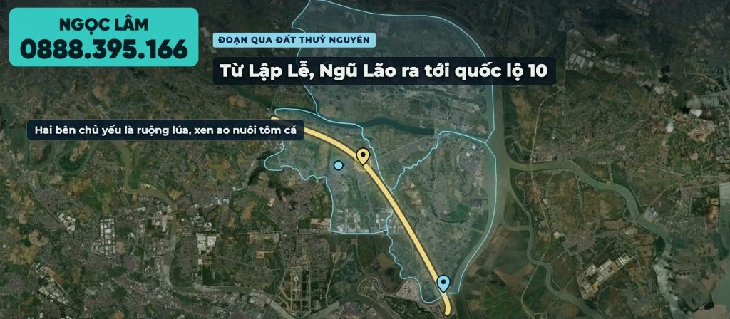 Sơ đồ vành đai 3 Hải Phòng qua Thuỷ Nguyên từ Lập Lễ, Ngũ Lão ra tới quốc lộ 10 ở Lưu Kiếm